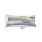 14" X 35" Cream Amsterdam Daylight Skyline Lumbar Decorative Pillow