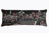 14" X 35" Dark Gray And White Annapolis Nighttime Skyline Lumbar Decorative Pillow