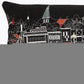 14" X 35" Dark Gray And White Annapolis Nighttime Skyline Lumbar Decorative Pillow