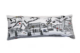 14" X 35" Cream Aspen Daylight Skyline Lumbar Decorative Pillow