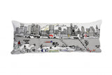 14" X 35" Cream Austin Daylight Skyline Lumbar Decorative Pillow