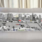 35" White Austin Daylight Skyline Lumbar Decorative Pillow