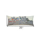 35" White Baltimore Daylight Skyline Lumbar Decorative Pillow