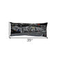 14" X 35" Dark Gray And White Nighttime Skyline Lumbar Decorative Pillow