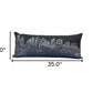 35" Black Boston Nighttime Skyline Lumbar Decorative Pillow