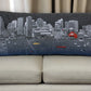 35" Black Boston Nighttime Skyline Lumbar Decorative Pillow