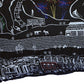 14" X 35" Dark Gray And White Breckenridge Nighttime Skyline Lumbar Decorative Pillow