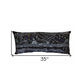 14" X 35" Dark Gray And White Breckenridge Nighttime Skyline Lumbar Decorative Pillow