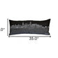 35" Black Charleston Nighttime Skyline Lumbar Decorative Pillow