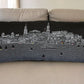 35" Black Charleston Nighttime Skyline Lumbar Decorative Pillow