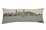 14" X 35" Cream Charleston Daylight Skyline Lumbar Decorative Pillow