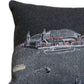14" X 35" Dark Gray And White Chicago Nighttime Skyline Lumbar Decorative Pillow
