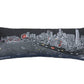 14" X 35" Dark Gray And White Chicago Nighttime Skyline Lumbar Decorative Pillow