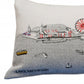 14" X 35" Cream Chicago Daylight Skyline Lumbar Decorative Pillow