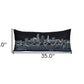 35" Black Cleveland Nighttime Skyline Lumbar Decorative Pillow