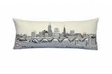 35" White Cleveland Daylight Skyline Lumbar Decorative Pillow