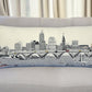 35" White Cleveland Daylight Skyline Lumbar Decorative Pillow