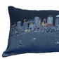 14" X 35" Dark Gray And White Dallas Nighttime Skyline Lumbar Decorative Pillow