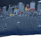 14" X 35" Dark Gray And White Dallas Nighttime Skyline Lumbar Decorative Pillow