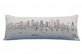 35" White Dallas Daylight Skyline Lumbar Decorative Pillow