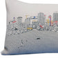 14" X 35" Cream Dallas Daylight Skyline Lumbar Decorative Pillow
