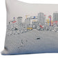 35" White Dallas Daylight Skyline Lumbar Decorative Pillow