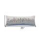 14" X 35" Cream Dallas Daylight Skyline Lumbar Decorative Pillow