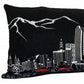 14" X 35" Dark Gray And White Denver Nighttime Skyline Lumbar Decorative Pillow