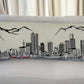 35" White Denver Daylight Skyline Lumbar Decorative Pillow