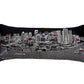 14" X 35" Dark Gray And White Detroit Nighttime Skyline Lumbar Decorative Pillow