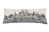 14" X 35" Cream Frankfurt Daylight Skyline Lumbar Decorative Pillow