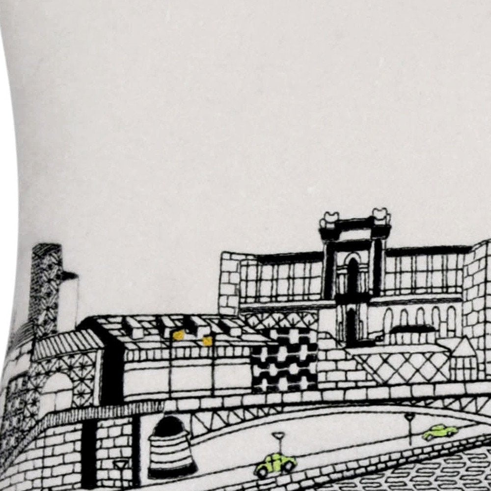 14" X 35" Cream Hometown Pride Wool Lumbar Throw Pillow