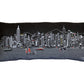 14" X 35" Dark Gray And White Hong Kong Nighttime Skyline Lumbar Decorative Pillow