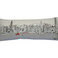 14" X 35" Cream Hong Kong Daylight Skyline Lumbar Decorative Pillow