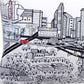 14" X 35" Cream Houston Daylight Skyline Lumbar Decorative Pillow