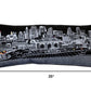 14" X 35" Dark Gray And White Lumbar Kansas City Nighttime Skyline Lumbar Decorative Pillow