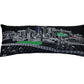 14" X 35" Dark Gray And White Lexington Nighttime Skyline Lumbar Decorative Pillow