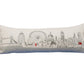 14" X 35" Cream London  Daylight Skyline Lumbar Decorative Pillow