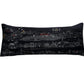 14" X 35" Dark Gray And White Los Gatos Nighttime Skyline Lumbar Decorative Pillow
