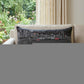 14" X 35" Dark Gray And White Los Angeles Nighttime Skyline Lumbar Decorative Pillow
