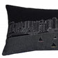 14" X 35" Dark Gray And White Madison Nighttime Skyline Lumbar Decorative Pillow