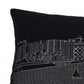 35" Black Madison Nighttime Skyline Lumbar Decorative Pillow