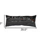 14" X 35" Dark Gray And White Memphis Nighttime Skyline Lumbar Decorative Pillow
