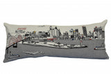 14" X 35" Cream Memphis Daylight Skyline Lumbar Decorative Pillow