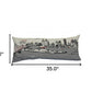 35" White Memphis Daylight Skyline Lumbar Decorative Pillow