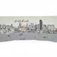 14" X 35" Cream Miami Daylight Skyline Lumbar Decorative Pillow