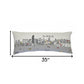 14" X 35" Cream Miami Daylight Skyline Lumbar Decorative Pillow