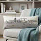 14" X 35" Cream Miami Daylight Skyline Lumbar Decorative Pillow