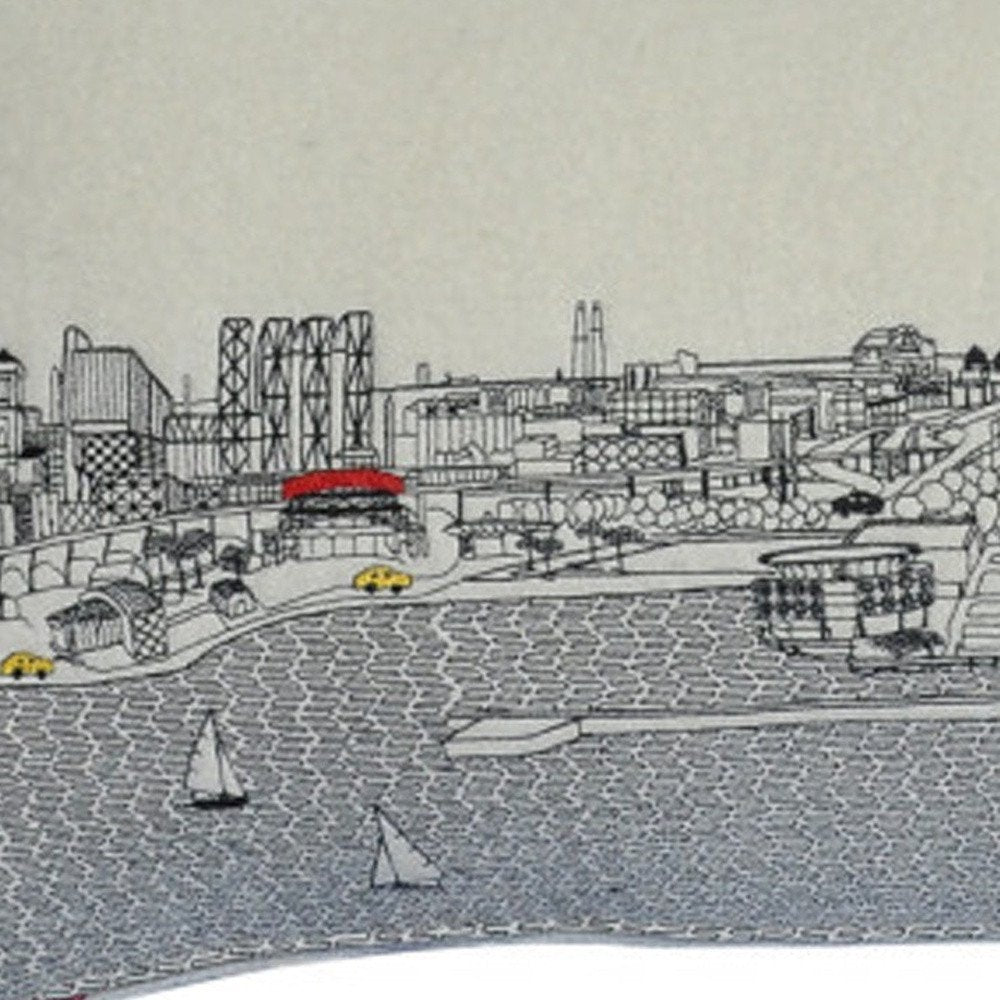 14" X 35" Cream Hometown Pride Wool Lumbar Throw Pillow