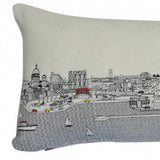 14" X 35" Cream Milwaukee Daylight Skyline Lumbar Decorative Pillow